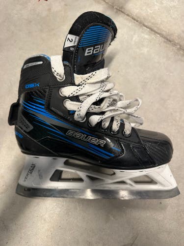 Bauer GSX Hockey Goalie Skates Regular Width Size 2 (Used)