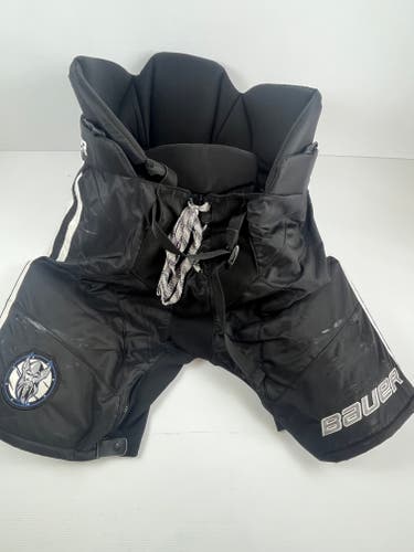 Used Senior Medium Bauer Custom Pro Stock Hockey Pants - Black/White
