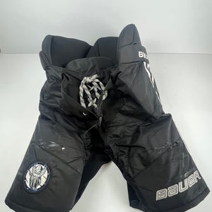 Used Senior Medium Bauer Custom Pro Stock Hockey Pants - Black/White