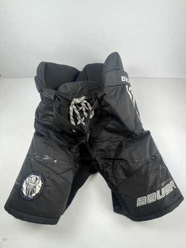 Used Senior Medium Bauer Custom Pro Stock Hockey Pants - Black/White