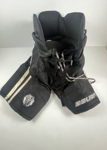 Used Senior Medium Bauer Custom Pro Stock Hockey Pants - Black/White