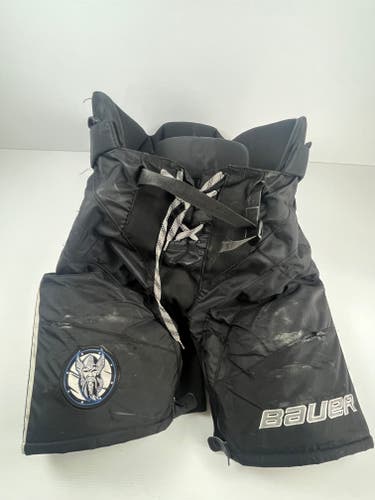 Used Senior Medium Bauer Custom Pro Stock Hockey Pants - Black/White
