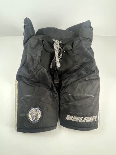 Used Senior Medium Bauer Custom Pro Stock Hockey Pants - Black/White