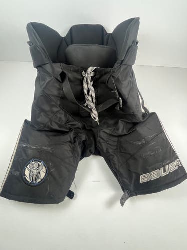 Used Senior Small Bauer Custom Pro Stock Hockey Pants - Black/White