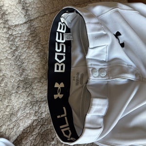 White Men's Small Youth Under Armour Game Pants (Used)
