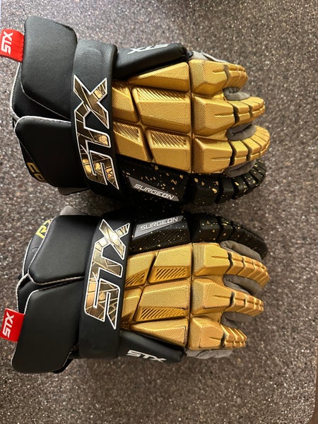 STX Surgeon RZR2 Lacrosse Gloves (Used) Combine Edition Black/Gold