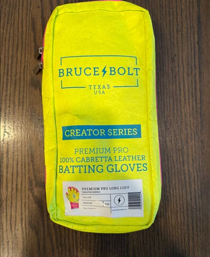 NEW Bruce Bolt Batting Gloves *CREATOR SERIES* Size: M - LONG CUFF