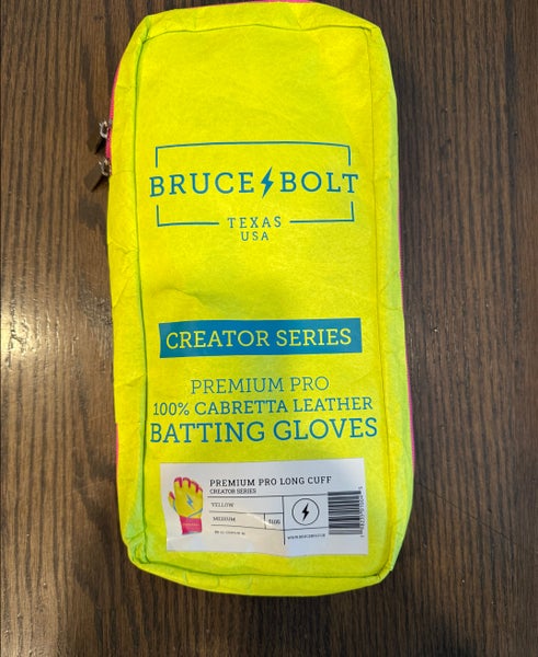 NEW Bruce Bolt Batting Gloves *CREATOR SERIES* Size: M - LONG CUFF