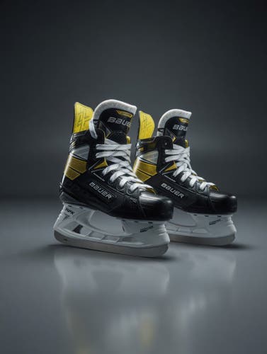 Black/Yellow 2020 Bauer Supreme 3S Hockey Skates Regular Width Size 1.5 (Barely Used)