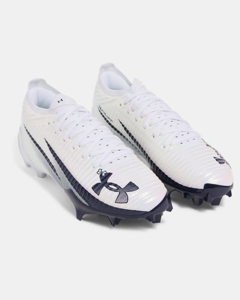 Men\'s 11 Under Armour Blur Pro White Midnight Navy Football Cleats 3028220-103 Men main image 4