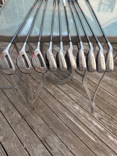 Men's Adams Idea a12 OS Left Hand Iron Set Regular Flex (10 Clubs) #4H- 9, GW, SW, LW Graphite