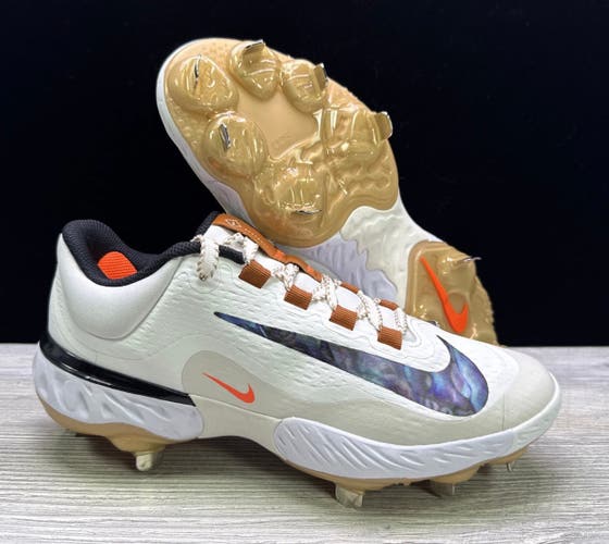 Nike Alpha Huarache Elite 4 Low Baseball Cleats Brown Blue Men Size 9 HV8541-100