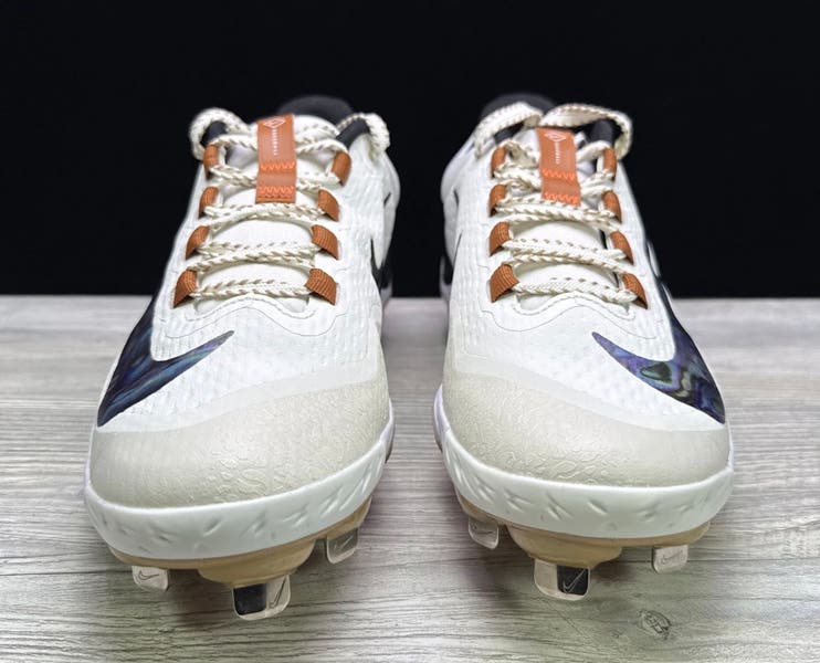 Nike Alpha Huarache Elite 4 Low Baseball Cleats Brown Blue  display picture 2