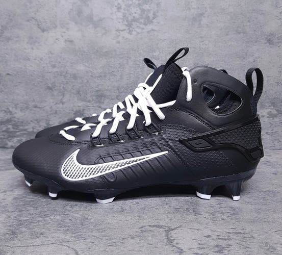 Nike Huarache 9 Elite MD LAX Lacrosse Cleats Men 8.5 Black White FD0888-002 *New