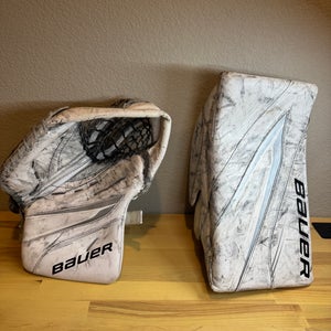 Bauer X5 Pro Full Right White Glove & Blocker Set (Used)