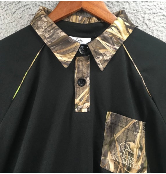 Ducks Unlimited Black XXL Adult Unisex Polo camouflage Shirt (New)