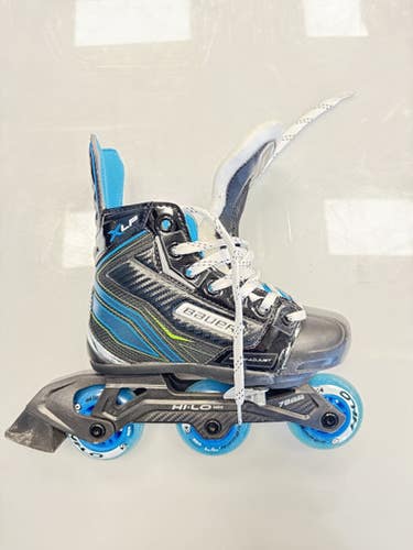 Used Bauer XLP 11-12 Roller Hockey Skates Black Adjustable 11860-S000307691