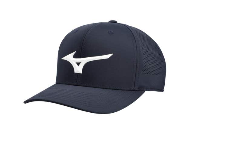 Mizuno Tour Vent Snapback Hat (Navy/White, Adjustable) Golf Cap NEW