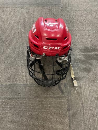 Used CCM TACKS 710 Helmet Cage Combo Red SM 11614-S000234894