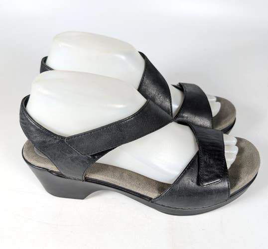 Dansko Sharla Wedge Sandal Black Leather Women's Size: 39 / 8.5-9