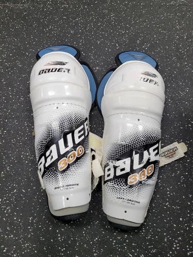 Used Bauer 300 Intermediate Shin Guards White 12" 11849-S000039060