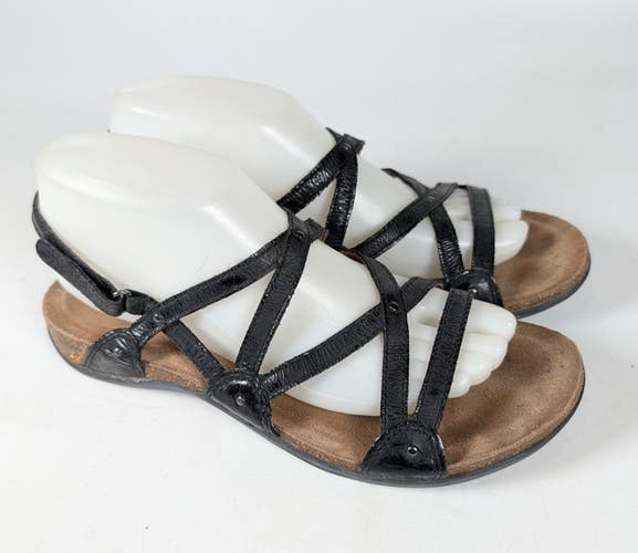 Dansko Jovie Sandals Womens 39 Casual Open Toe Strappy Slingback Black Leather