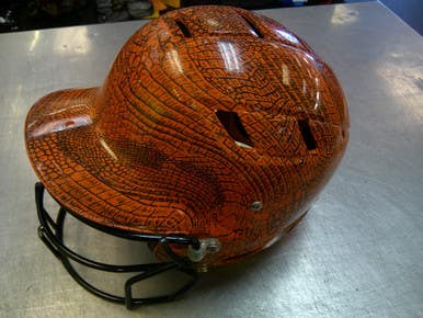 Used Schutt HELMET Batting Helmet w/Mask Orange MD 11339-S000200231