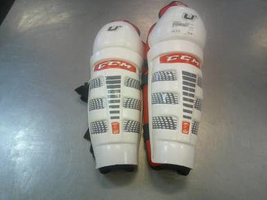 Used CCM 04 Senior Shin Guards White 14" 11339-S000200332