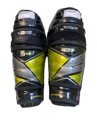 Used Bauer SUPREME Senior Shin Guards Black 11" 11706-S000375373