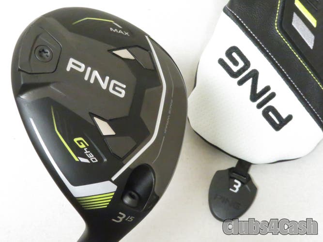 PING G430 Max Fairway 15°  3 Wood TOUR 2.0 Chrome 75 Regular +Cover  MINT