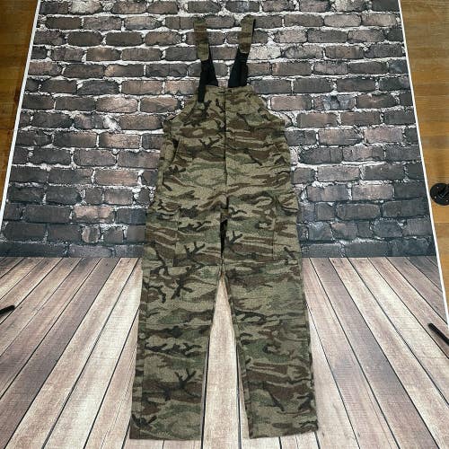 Vintage King of the Mountain 100% Virgin Wool Omnitherm Hunting Overalls Bibs M