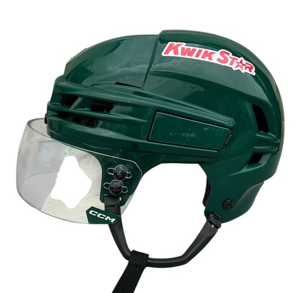 CCM Super Tacks X Pro Stock Hockey Helmet Visor Combo Medium Forest Green WILD (Used) 39721