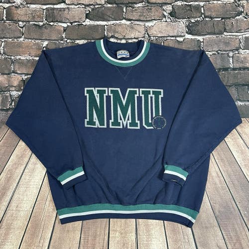 Vintage Northern Michigan University NMU Wildcats Crewneck Sweatshirt XL 90s USA