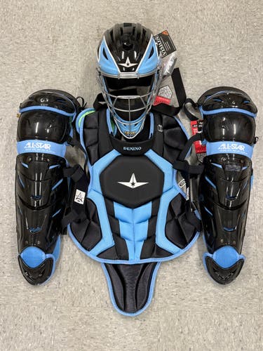 Black/Sky Blue ALL-STAR System 7 Axis Catcher's Set Youth (Used)