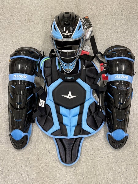 Black/Sky Blue ALL-STAR System 7 Axis Catcher's Set Youth (Used)