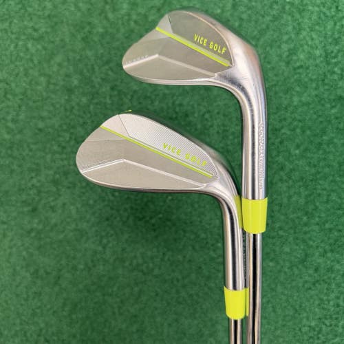 VICE Golf VGW01 Lime Forged Wedge Set MRH 56 & 60 Stiff Flex Steel Shafts