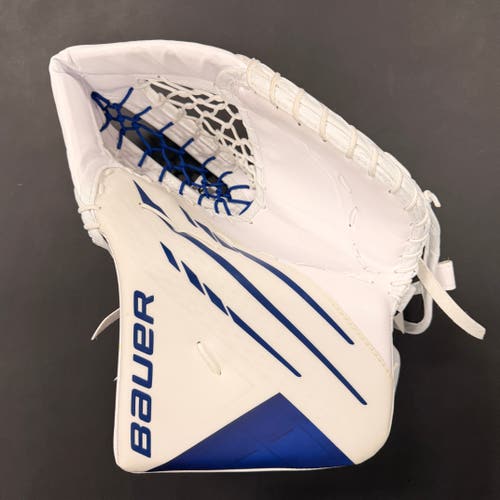 White/Blue 2021 Bauer Hyperlite Goalie Glove Regular (New)