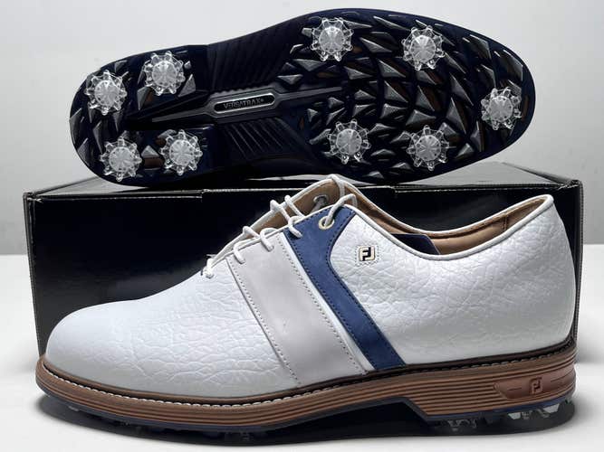FootJoy Premiere Series Golf Shoes White Blue Brown Men's SZ 10.5 (54534)