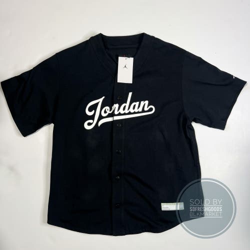Nike Air Jordan Premium Baseball Jersey Shirt Black M