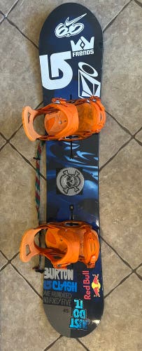 Unisex Burton Clash Snowboard Freestyle With Bindings Soft Flex Directional Twin 145 cm (Used)