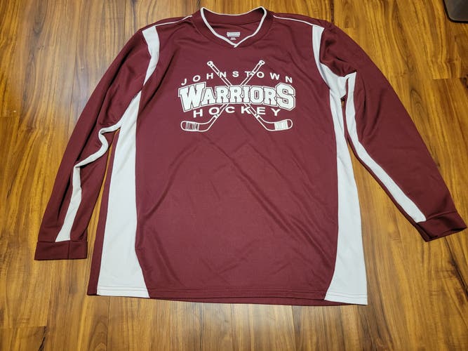 Augusta Sportswear Johnstown Warriors Hockey Long Sleeve Shirt, Tag Size Adult Large