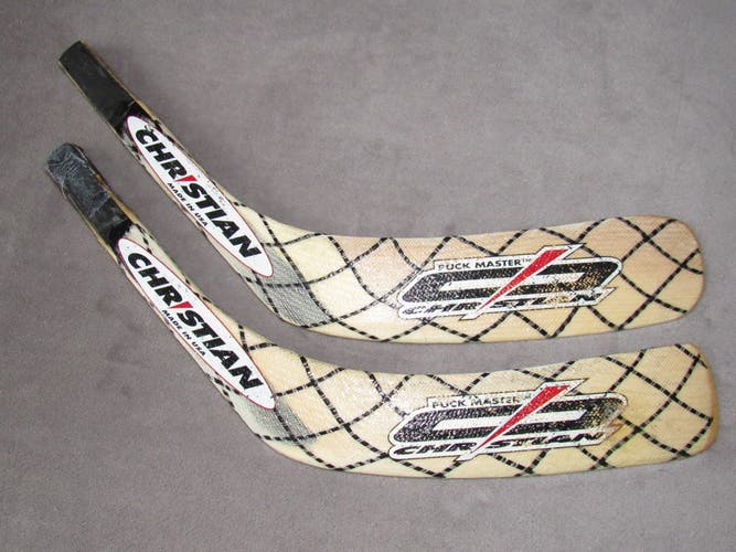 2 Used Christian Puck Master Right Handed Replacement Pro Stock Hockey Stick Blades