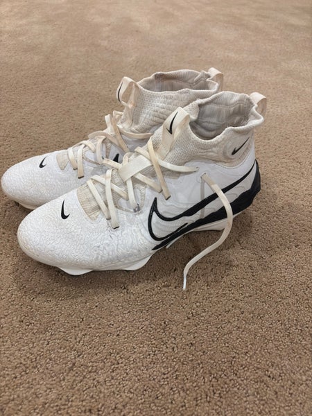 White Men's Size M 10.0 (W 11.0) Adult Nike Alpha Huarache NXT High Top Metal (Used)