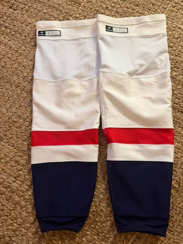 Washington Capitals white away Jerseys Pro Stock Hockey Socks NHL Large