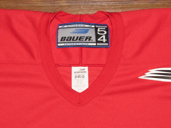 Bauer Authentic Red Size 54 Adult Pro Stock Hockey Practice Jersey w/ Fight Strap Made in Canada