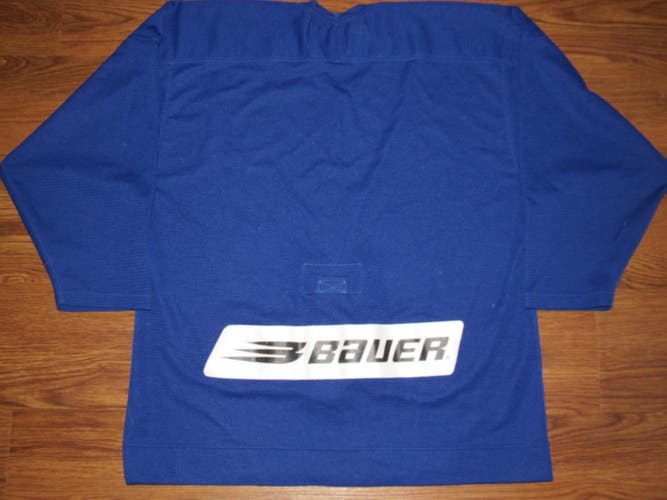 Bauer Authentic Blue Size 54 Adult Pro Stock Hockey Practice Jersey w/ Fight Strap Made in Canada