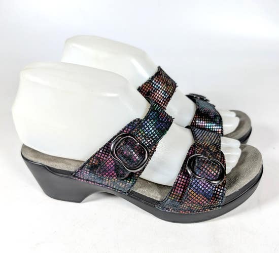 Dansko Sophie Womens Size: 38 / 7.5-8 Sandas Black Iridescent Slip On Buckle