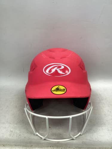 Used Rawlings RCFH Batting Helmet w/Mask Pink MD 11851-S000045801