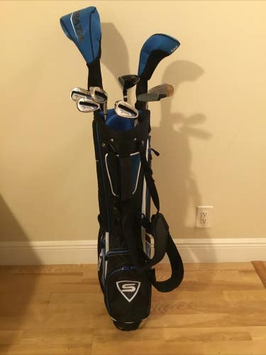 Strata Golf Full Set (D, 3W, 5H, 6-PW, Putter) Steel Shafts & Stand Bag *VGC*
