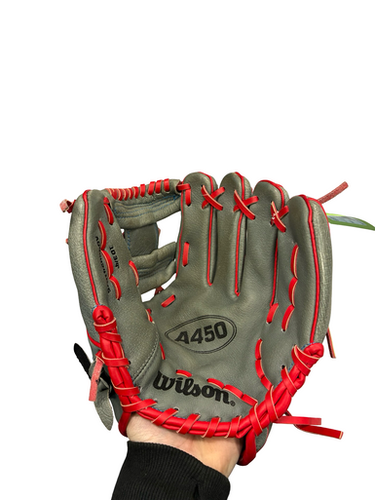 Used Wilson A450 10 3/4 BB/SB Glove RH Throw Grey 10 3/4" 11682-S000131289